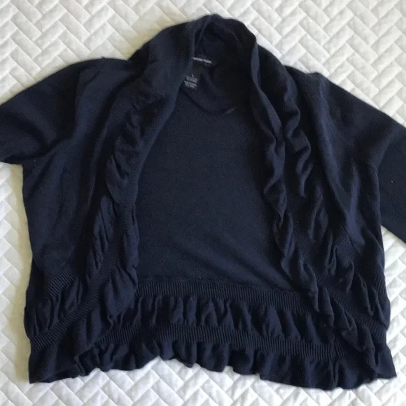 Inc Navy Open Crop Sweater - Picture 1 of 3